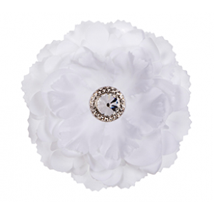 Silk Peony Flower Magnet - White